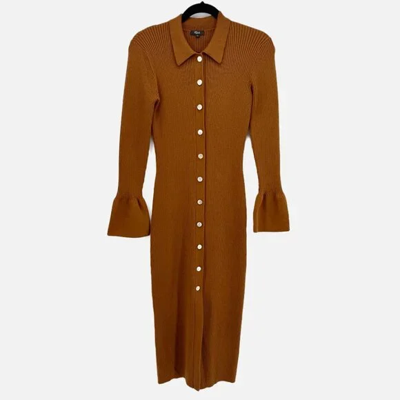 Rails Rosalie Rib-Knit Midi Dress in Fox Small - Picture 2 of 8